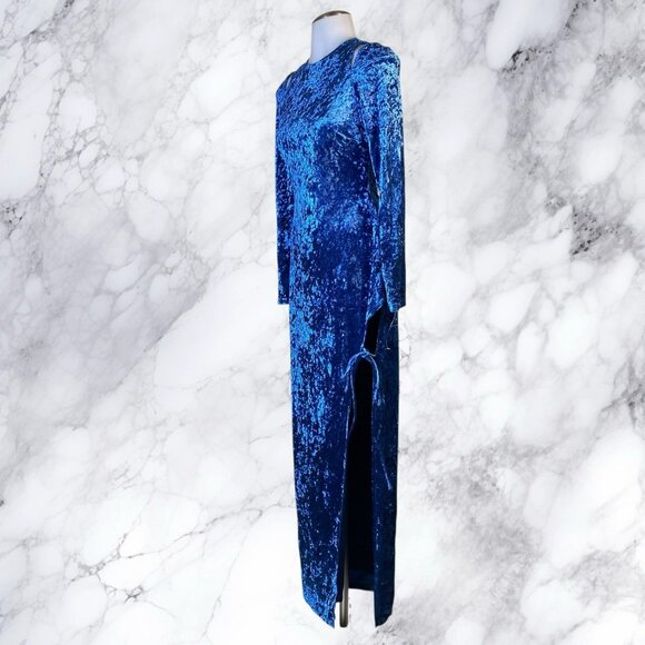 H:ours Rea Midi Dress in Navy - Picture 8 of 12